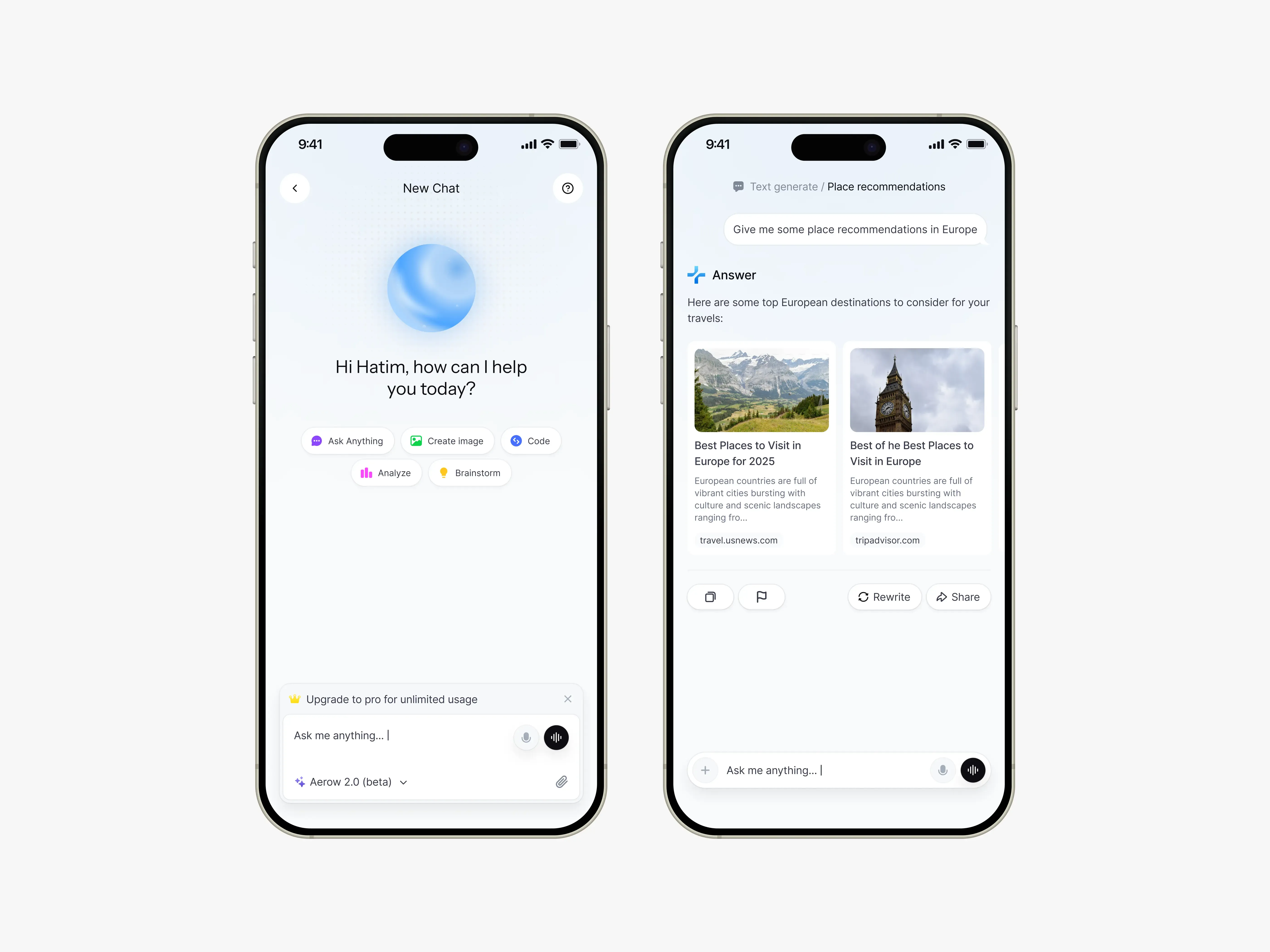 Conversational interface visual experiment