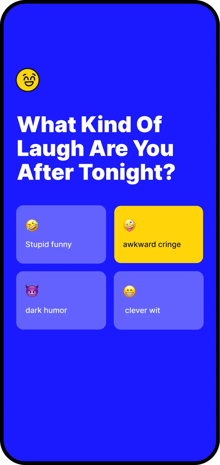 Moodie joyful interface state with bright saturated colors and movie recommendation screens