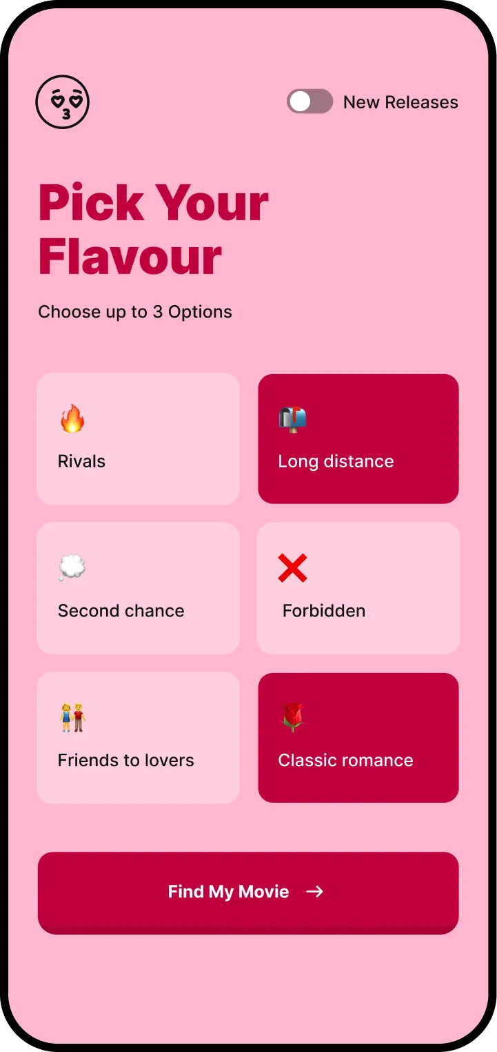 Moodie tender interface state using soft colors and generous spacing
